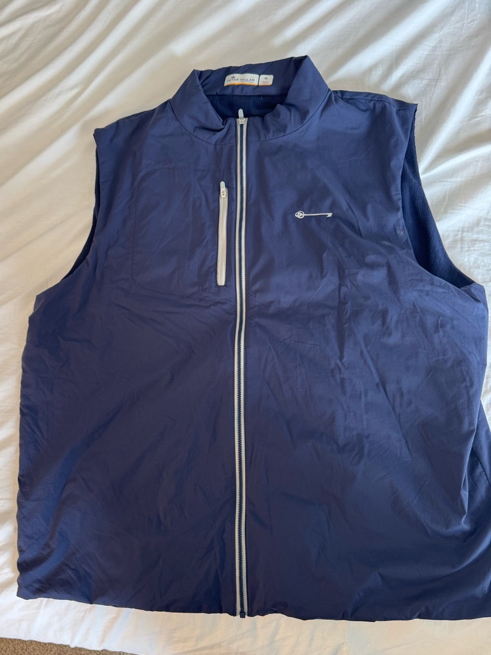 Peter Millar Navy Zip-Front Featherweight Vest - XL